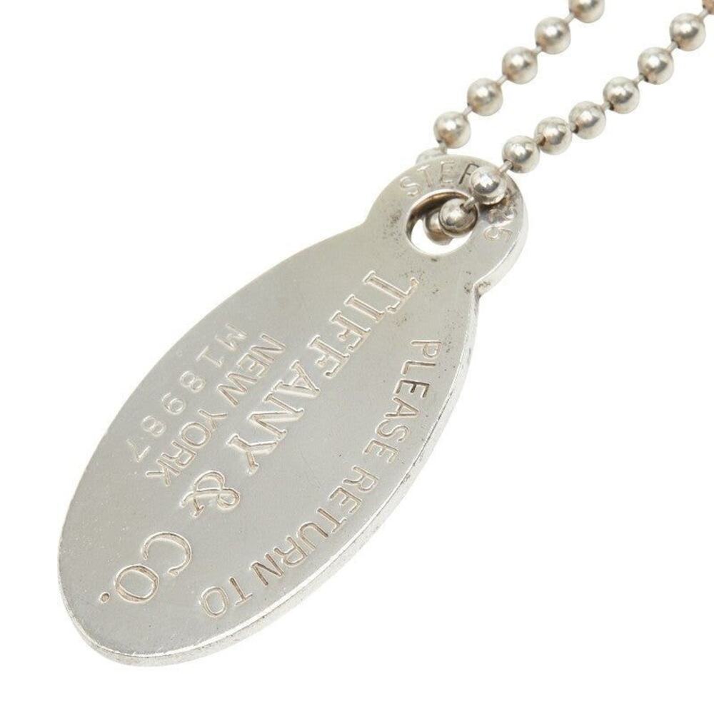 Tiffany & Co. Return To Tiffany Oval Tag Long Necklace Sterling Silver 925